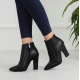 2025 Winter Fashion Women Boots Beige Pointed Toe Elastic Ankle Boots Heels Shoes Autumn Winter Female Socks Original Leather
