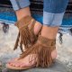 Summmer Shoes Flat Sandals Women Sexy Tassel 2025 Lady Rome Sandals Shoes Ankle Flat Flip Flops Shoes Summer For Women