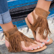 Summmer Shoes Flat Sandals Women Sexy Tassel 2025 Lady Rome Sandals Shoes Ankle Flat Flip Flops Shoes Summer For Women
