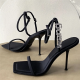 2025 New Square Toe Women Sandals Crystal Letters Decor Women Pumps Sexy High Heels Silk Wedding Dress Shoes Gladiator Sandal 2025 New Square Toe Women Sandals Crystal Letters Decor Women Pumps Sexy High Heels Silk Wedding Dress Shoes Gladiator Sandal