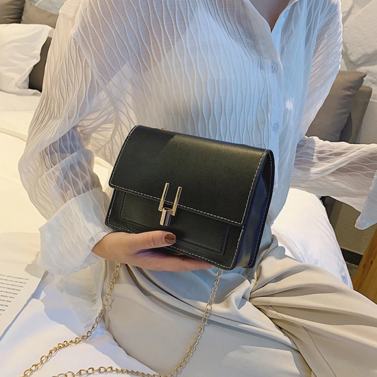 2025Chain Crossbody Bag High Quality Leather Small Shoulder Messenger Bags For Women Female Travel Mini Bags Sqare Shoulder Bags