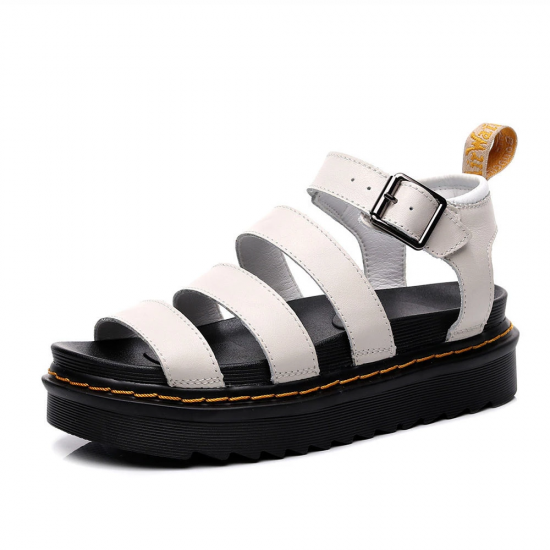 2025 New Summer Martens Women Shoes For Comfy Soft Women Sandals Thick Ladies Sandals Genuine Leather Sandals Large Size 35-44