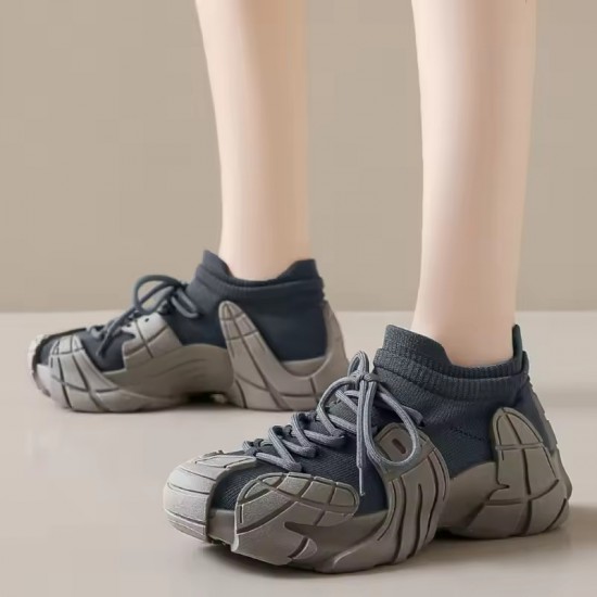 Women Platform Sneakers Lace Up Running Sports Shoes Soft Breathable Tennis Sneakers Casual Outdoor Comfortable Shoes For Female