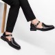 New Black Men's Summer Sandals Pu Leather Buckle Strap Dress Shoes for Men with Business Formal Shoes Men