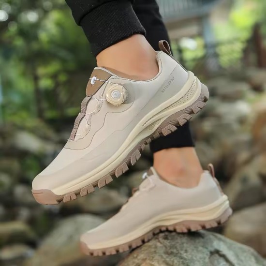 High Quality Men's Trekking Shoes Rotary Buckle Hiking Shoes Men Outdoor Casual Sneakers Man Breathable Non-slip Walking Shoes