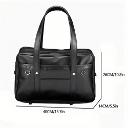 Student JK Handbag Waterproof PU Leather Single Shoulder Uniform Bag for Men And Women Official Document Commuter Backpack