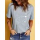 Dog Print Round Neck Sports T-shirt Short Sleeve Running Casual Tops Women's Activewear aesthetic clothes Dog Print Round Neck Sports T-shirt Short Sleeve Running Casual Tops Women's Activewear aesthetic clothes
